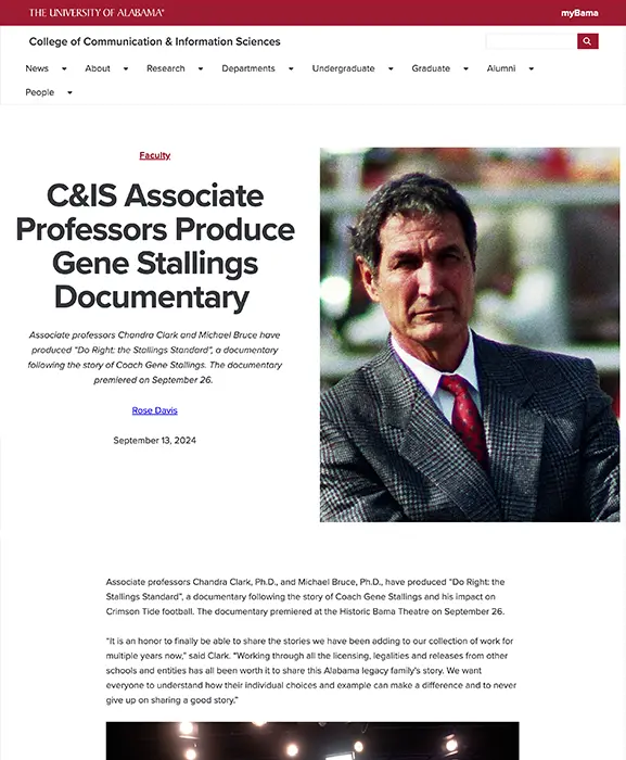 UA C&CIS Website Page